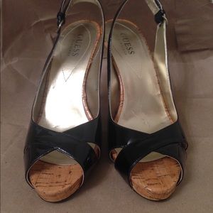 Black Patent leather Guess sandals